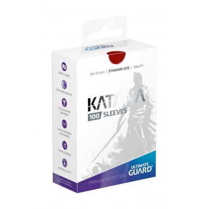 Ultimate Guard Katana Sleeves Standard Size (100) - Red