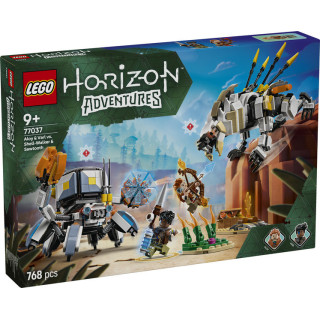LEGO® Horizon Aloy og Varl mot skallvandrer og sagtann. Leke med maskinfigurer 77037