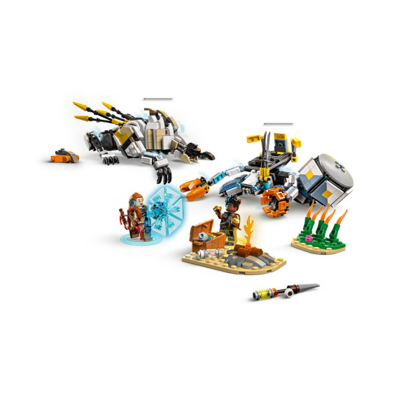 LEGO® Horizon Aloy og Varl mot skallvandrer og sagtann. Leke med maskinfigurer 77037