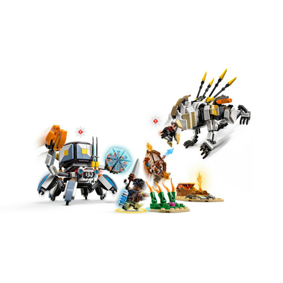 LEGO® Horizon Aloy og Varl mot skallvandrer og sagtann. Leke med maskinfigurer 77037