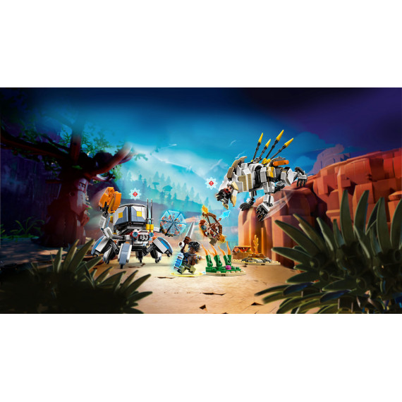 LEGO® Horizon Aloy og Varl mot skallvandrer og sagtann. Leke med maskinfigurer 77037