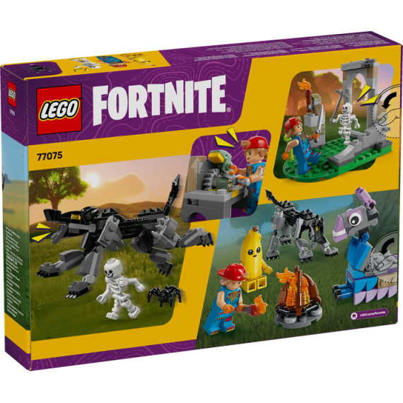 LEGO® Fortnite® Peely og Sparkplug slår leir på sletten. Byggesett med dataspillfigurer 77075