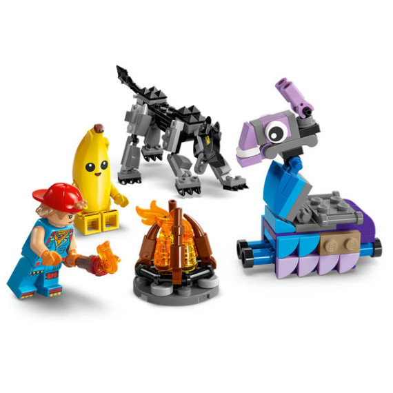 LEGO® Fortnite® Peely og Sparkplug slår leir på sletten. Byggesett med dataspillfigurer 77075
