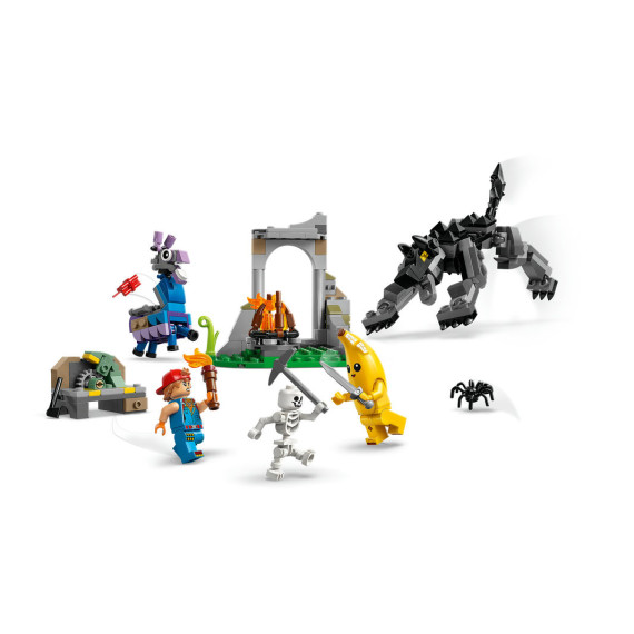 LEGO® Fortnite® Peely og Sparkplug slår leir på sletten. Byggesett med dataspillfigurer 77075
