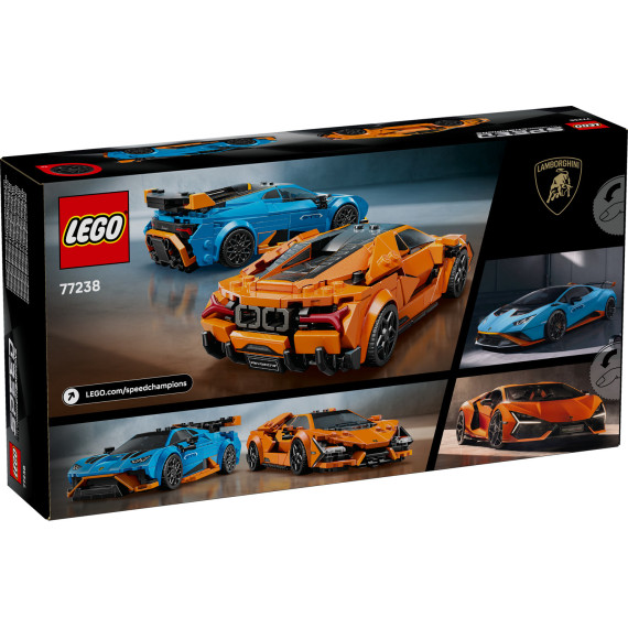 LEGO® Speed Champions Lamborghini Revuelto og Huracán STO. Byggesett med lekebilmodell 77238
