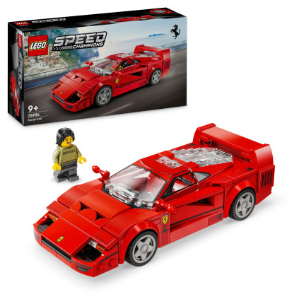LEGO® Speed Champions Ferrari F40, superbil. Lekesett med byggbar bil og lekemodell 76934