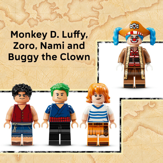 LEGO® ONE PIECE Sirkusteltet til klovnen Buggy byggesett, eventyrleke for barn 75637
